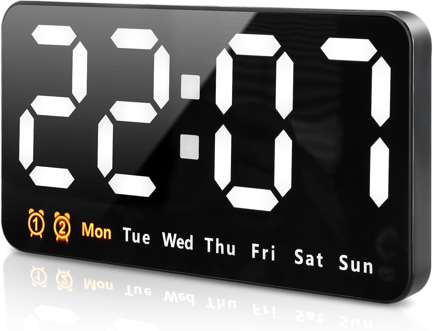 Aceshop Large LED Display Alarm Clock, 9.1” Wall Clock Digital Clock Digital Wall Clock with 3 Adjustable Brightness 12/24H Format Auto-Dimming 2 Alarms Snooze Function for Bedroom Living Room Office