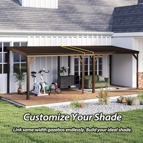 Domi 8' x 10' Wall Mounted Hardtop Gazebo Review: Lean-to Patio Shelter image 23
