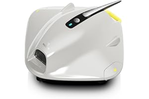PoolMr Cordless Robotic Pool Cleaner - Above Ground Pool Vacuum - 40W Strong Suction, Dual Cleaning System, Barrier Crossing, 120-Min Runtime Up to 1614 Sq for Above Ground Pools, Grayish White
