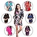 SlickBlue Women's Kimono Robe Satin Lounge Bridesmaids Short Style