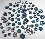 400 Pcs of Assorted Turquoise Pearl Finish, Iridescent Flat Back Tear Drop Beads Cabochons Assorted Sizes 4mm-18mm