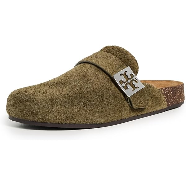 Amazon.com | Tory Burch Women's Mellow Stud Shearling Mules, Dark