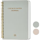 Church Notes Journal &amp; Sermon Notes Notebook for Women | Guided Christian Notebook for Key Points, Scripture Verses &amp; Reflection, Spiritual Gift for Men &amp; Bible Study Supplies, Green
