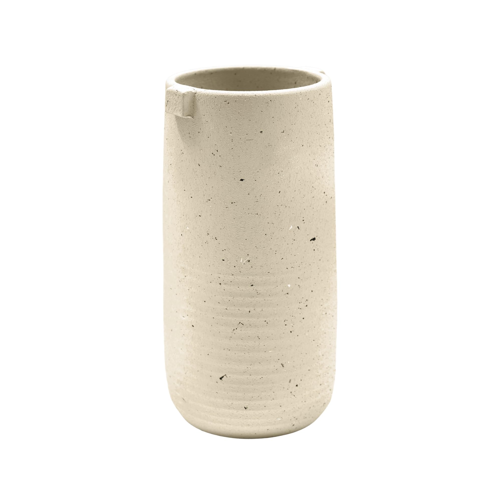 Ivyline Aurora Terrazzo Handle Tall Vase in Oat - Premium Quality - Waterproof Indoor Houseplant Pot with Handles - H30cm x D14cm