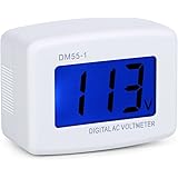 Eversame Flat US Plug AC 80-300V LCD Digital Voltmeter Voltage Measuring Monitor, AC 110V 220V Voltage Panel Power Line Volt