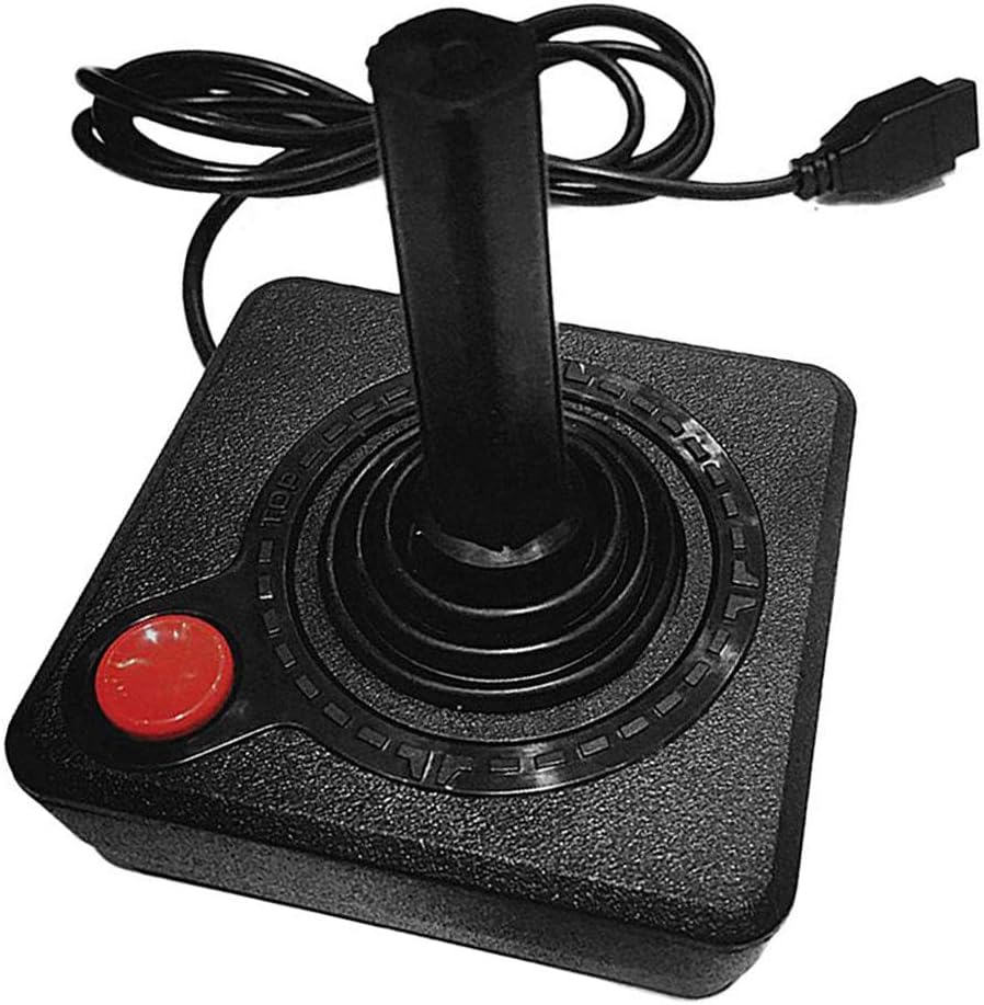 Joystick Controller 1.5M Cable Retro Single Button Upgraded Gamepad Game Rocker Console System Action Gaming 4-Way Lever ABS Replacement for Atari 2600