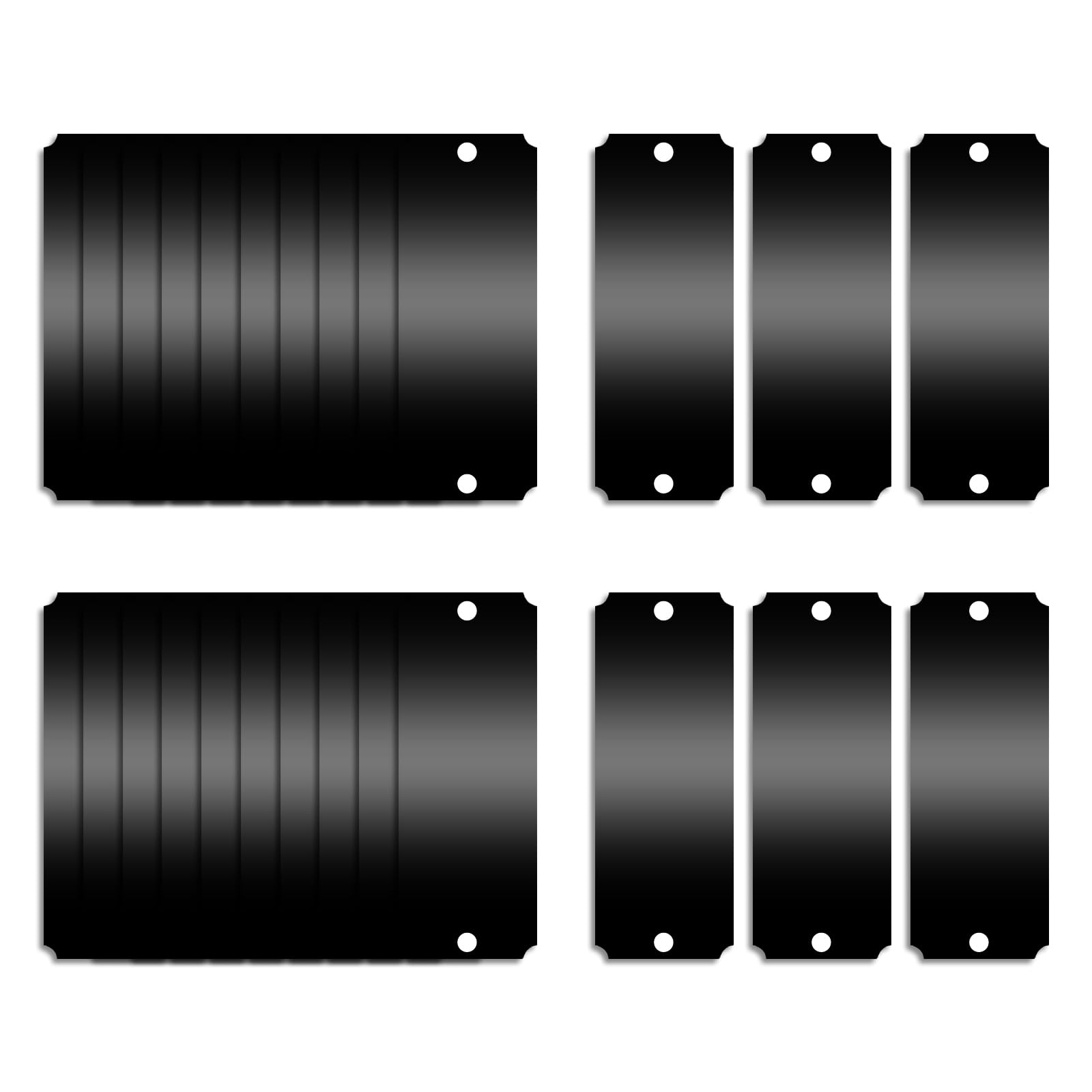 Ruimou 30 Pcs Name Plates Laser Engraved,Stamping Blanks Tags for DIY Making -Notched Corner (Black)