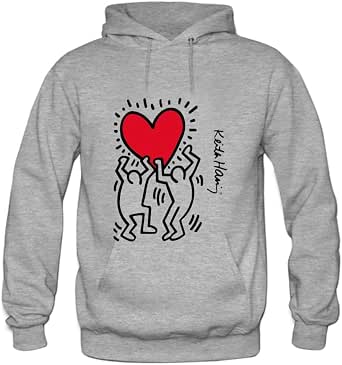keith haring hoodie grey