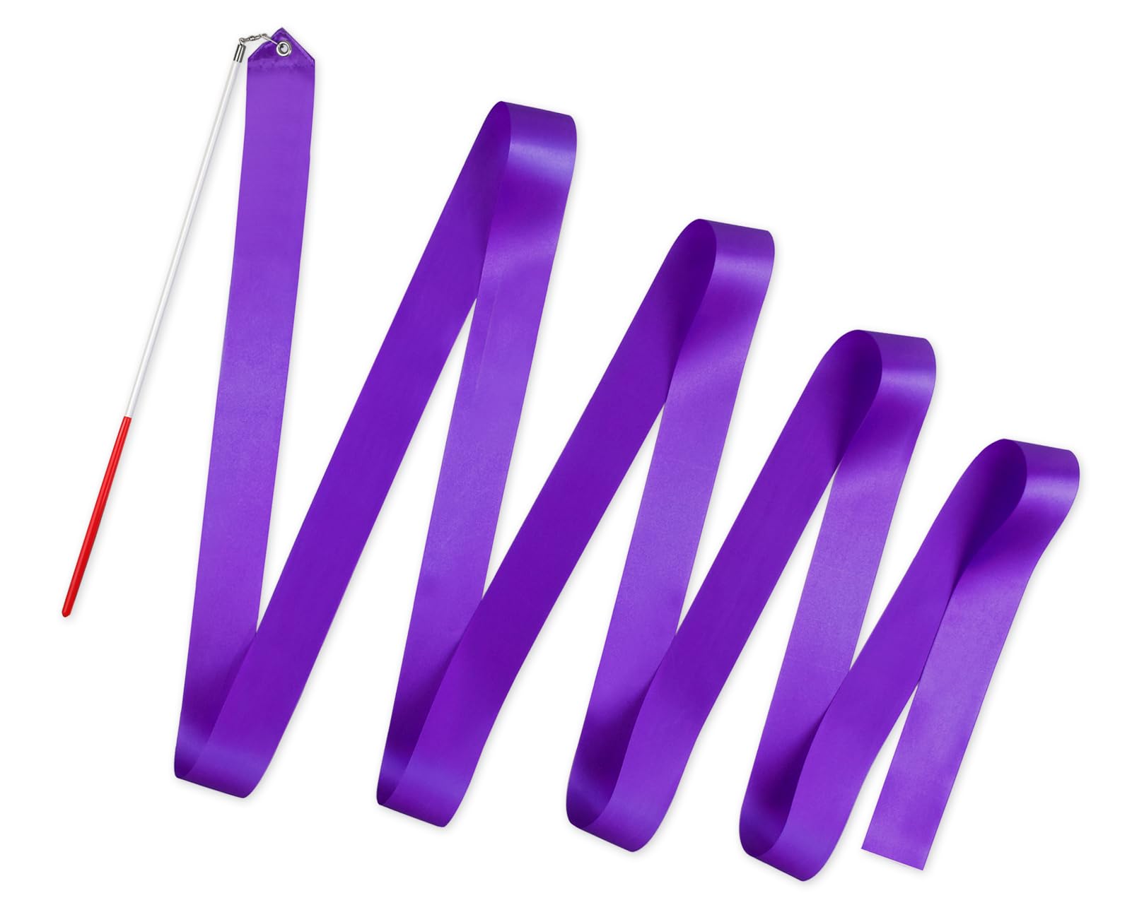 SCSpecial Dance Ribbons with Wands 4m Rhythmic Gymnastics Ribbon Dance Streamer for Kids Baton Twirling - Purple