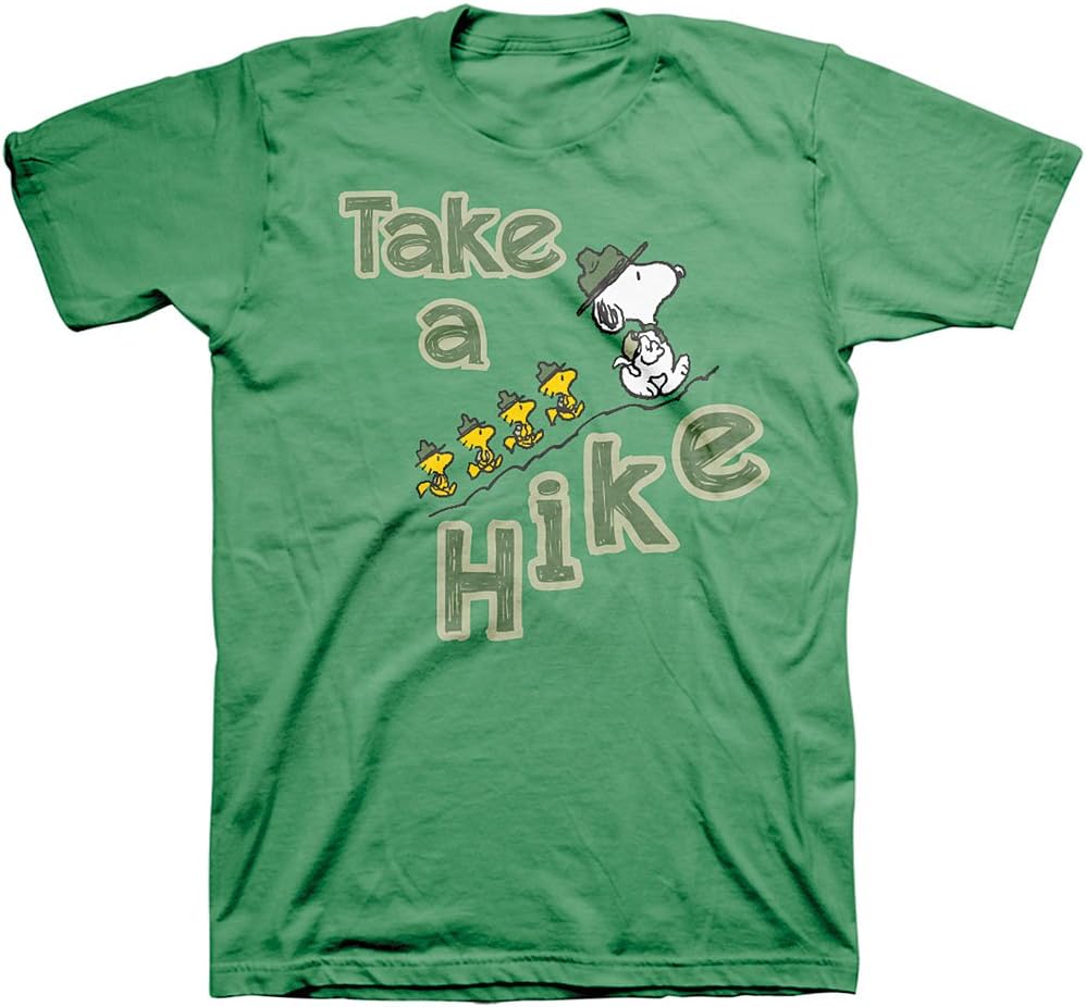 Snoopy Take a Hike Green T-Shirt, Woodstock's Beagle Scouts