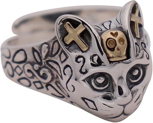 Bague tete de chat Clearance