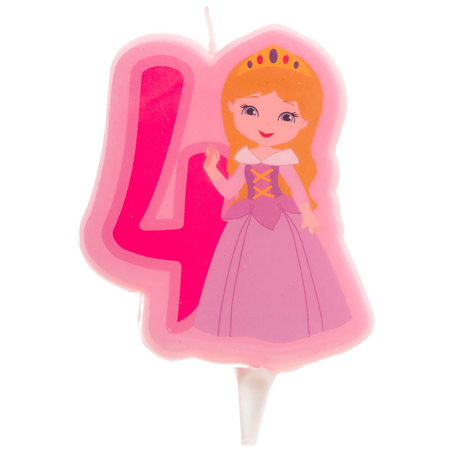 Dekora - Princess Birthday Candle 2D for Children's Cakes - Number 4
