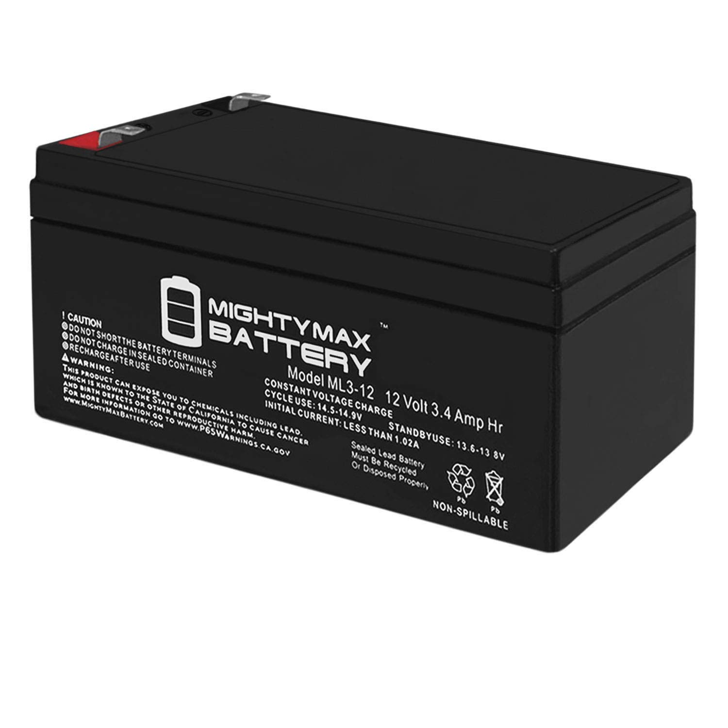 Mighty Max Battery 12V 3AH Battery Replaces Galaxy Audio TV8 Traveler + 12V 1Amp Charger Brand Produ