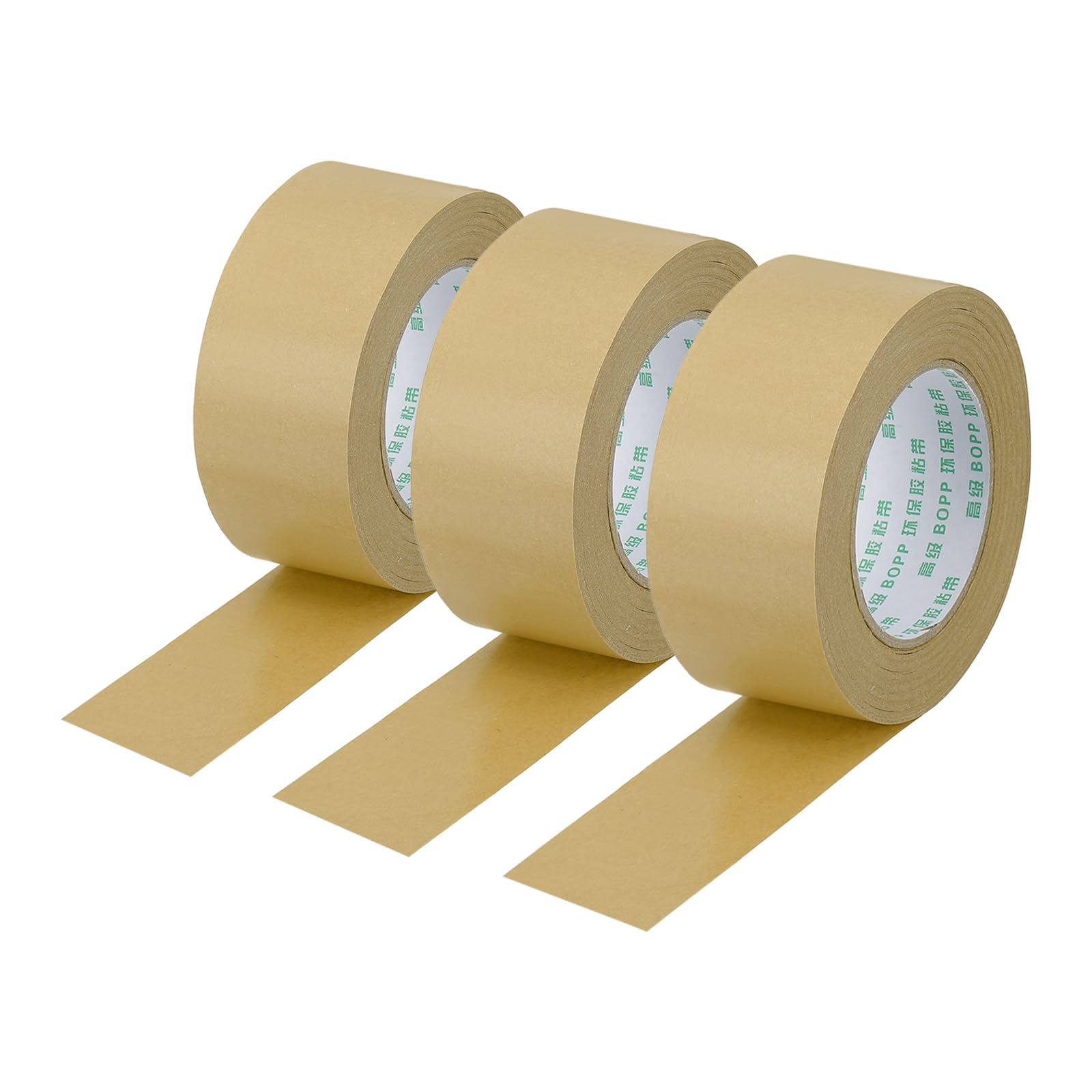 PATIKIL 2" x 55 Yards Brown Packing Tape, 3 Roll Heavy Duty Kraft Tape Paper Gummed Tape for Sealing Cardboard Carton Boxes, Shipping, Moving, Masking