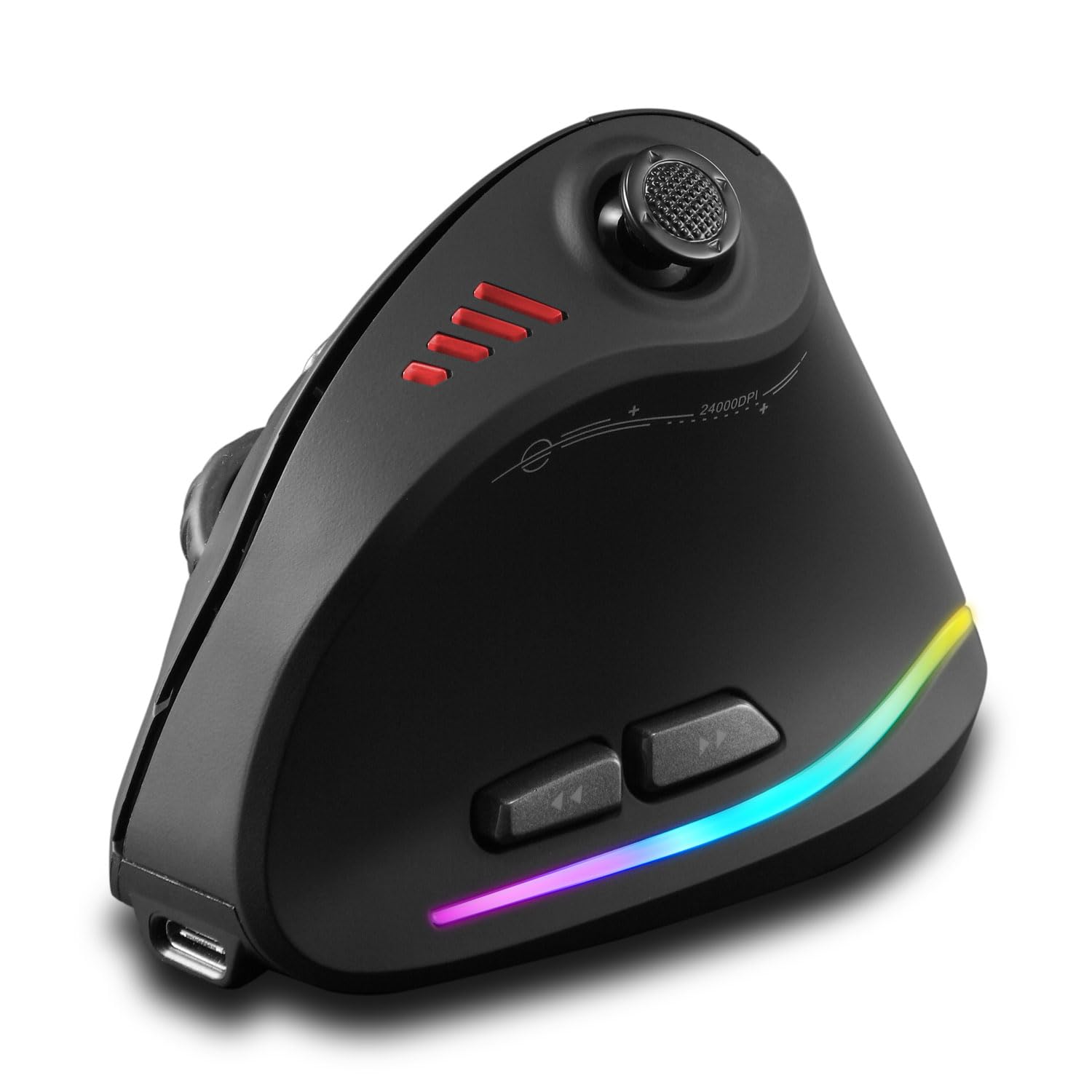 Photo 1 of zelotes Bluetooth Wireless Mouse with Joystick,Rechargeable,24.000 DPI,11 Programmable Buttons,RGB,Dual Mode (BT+2.4G USB Receiver),Optical Vertical Ergonomic Gaming Mouse for Laptop,PC,Tablets