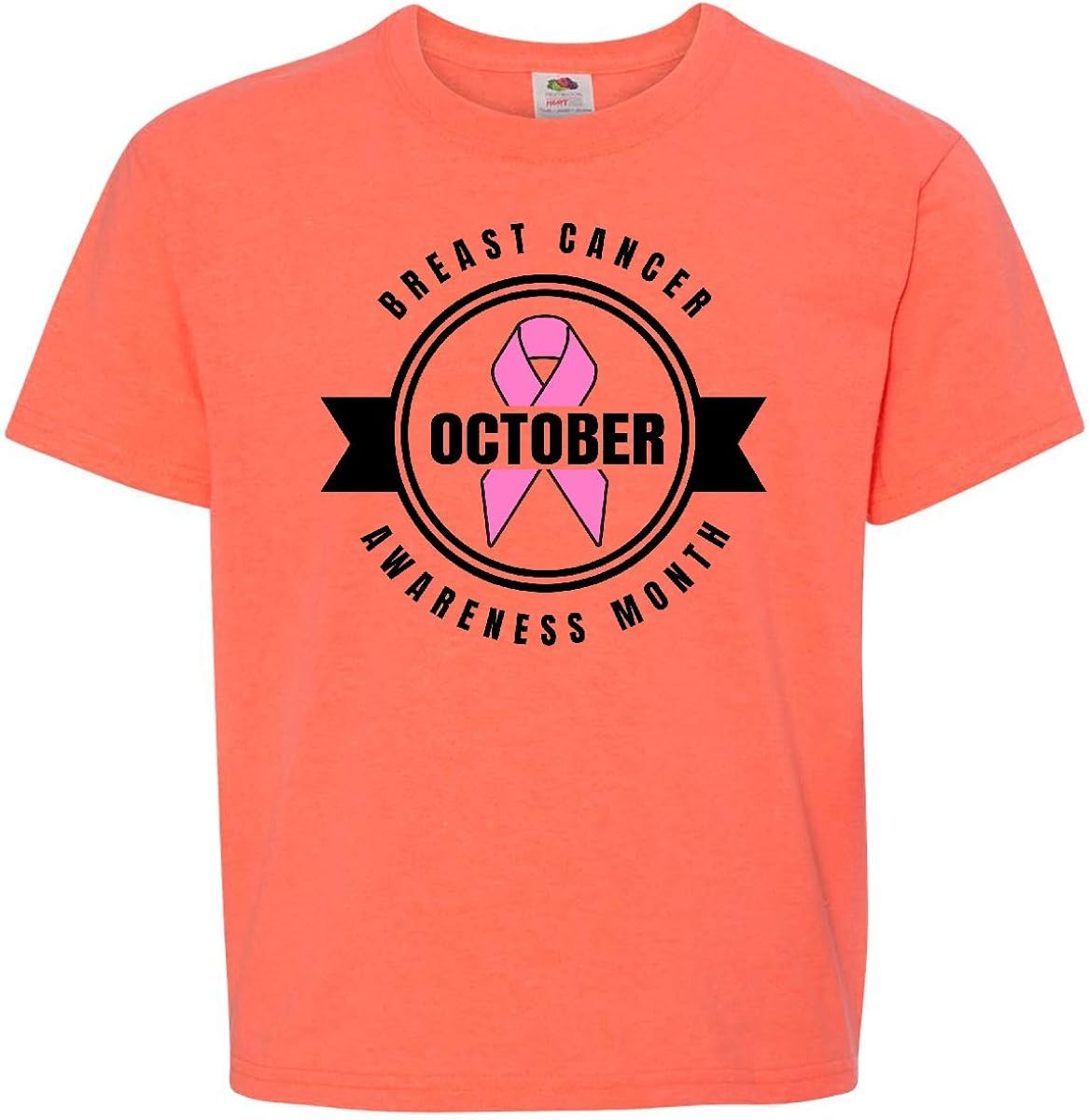 Amazon.com: inktastic October Breast Cancer Awareness Month Badge Youth T-Shirt: Clothing