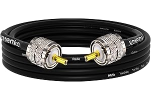 YOTENKO CB Ham Coax Cable 13ft,PL259 Coax Cable, RG58 Coax Cable, 50 Ohm Coax Low Loss for HF VHF CB Radio,Ham Radio,SWR Meter,Dummy Load,Antenna Analyzer
