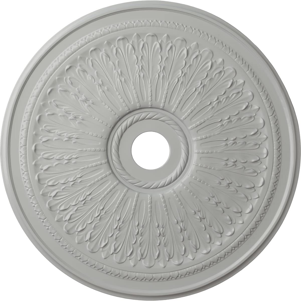 Ekena Millwork CM29OAFRF Oakleaf Ceiling Medallion, 29 1/8″OD x 3 5/8″ID x 1″P, Hand-Painted Frost