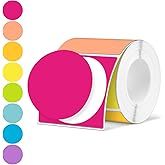 Ctosree 500 Pcs/ 1 Roll Thermal Sticker Labels Self Adhesive Direct Thermal Labels Multipurpose Printer Stickers for DIY, Name Tag(Round,1.5 Inches,Vibrant Color)