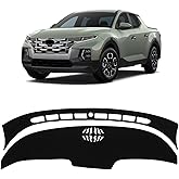 KUST Black Dash Cover for Hyundai Santa Cruz 2022 2023 2024 (Not fit for 12.3 inch Navigation Screen) Polyester Dashboard Cover Non-Slip Interior Accessories for Hyundai Santa Cruz