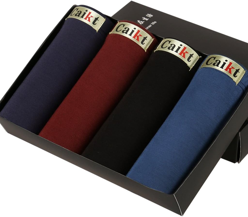 Coolmee Box-Packed Men's Underwear Ice Silk Hollow Bulge Pouch 4Packs