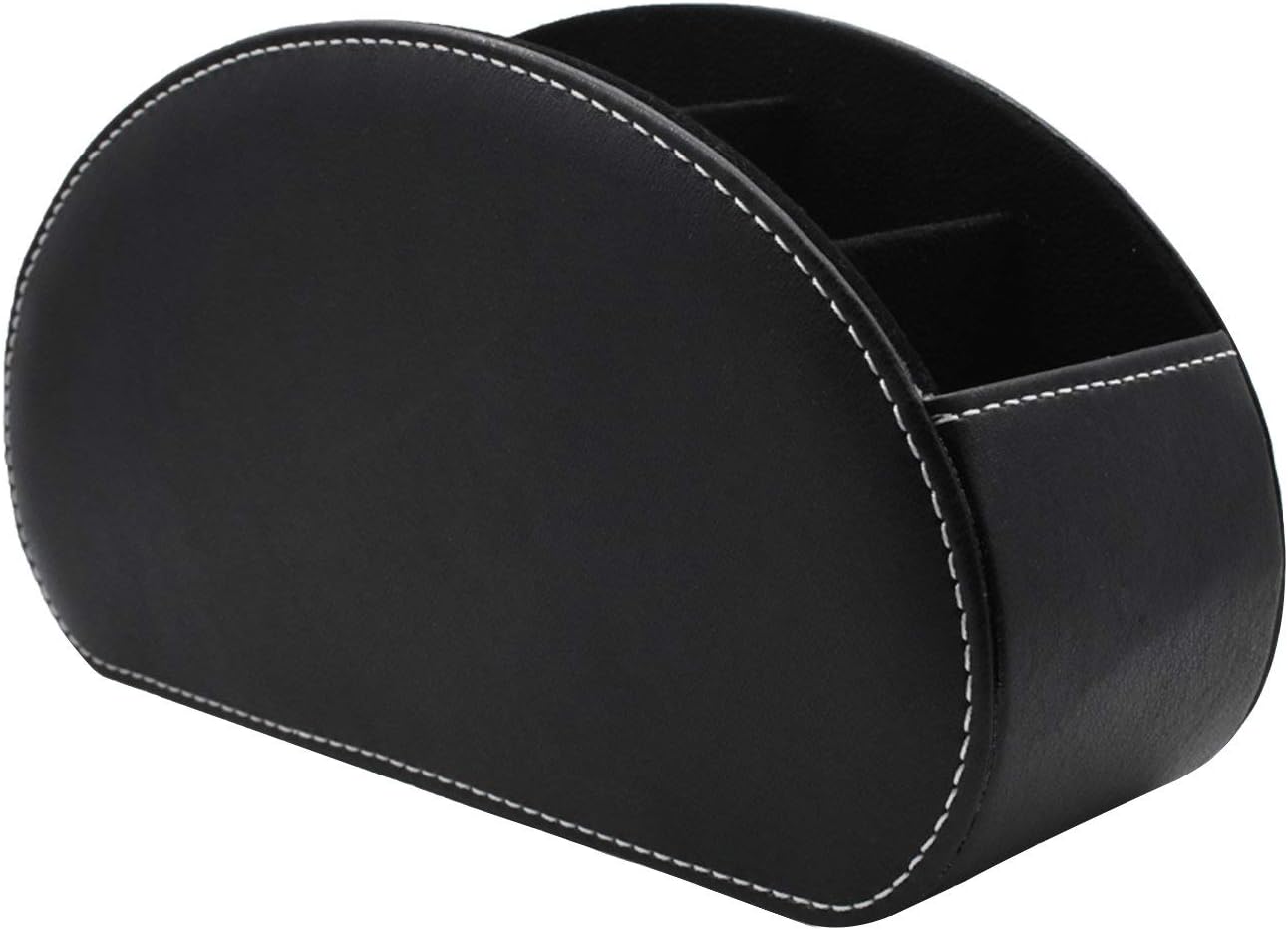 Remote Control Holder with 4~6 Spacious Compartments - Leather Storage Pocket Accessories Fashionable Cell Phone Storage Box