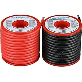 BNTECHGO 12 AWG Silicone Wire Red and Black Each 25ft Tinned Copper Wire | Flexible 12 Gauge Stranded Wire Silicone Rubber Insulation For RC Models, Drone, Robot, Battery, EV Charger, 3D Printer, DIY