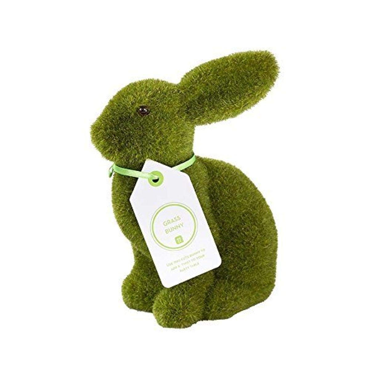 Talking Tables Mix and Match Great Easter Egg Hunt Furry Flocked Bunny Rabbit Easter Decoration for Birthday, Kids, Children, 1st Birthday, Tea Party, Easter and Party Celebrations, Green