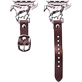 38 mm, 40 mm, 41mm compatible for Apple Watch Series 8,7,6,5,4, and SE Small Versions, Western Running Horse Genuine Leather Apple Watch Band No. 71