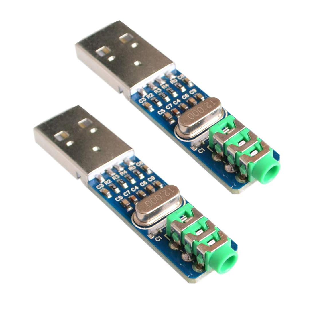 Hailege 2pcs 5V PCM2704 Sound Card Decoding Module DAC Decoder Board for PC Computer USB Powered