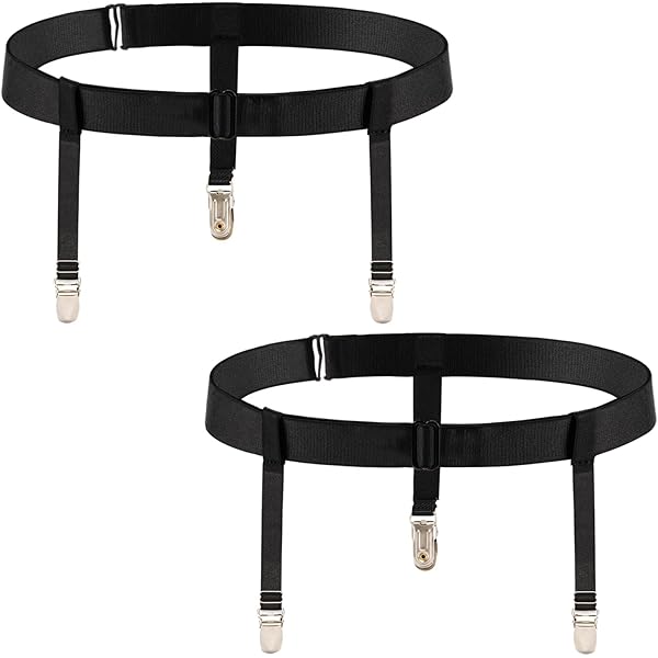 Amazon.com: Women Black Simplicity Suspender Garter Belt 6 Straps for Thigh  High Stockings, Metal Clips : Clothing, Shoes & Jewelry