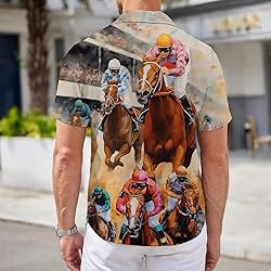 Cool Horse Mens Funny Hawaiian Shirts 3D Graphic