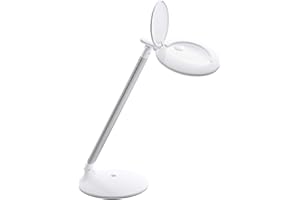 Daylight Company Halo Go Magnifier Lamp, Rechargeable USB, Portable, Lightweight, Desk Lamp Reading, Hobbies, Sewing, Crafts, Nail Salon, Handcrafts and More, Colour Temperature: 6,000 K, White