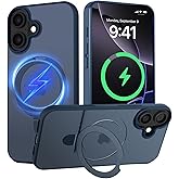 Designed for iPhone 16 Plus case with Magnetic Stand ,Compatible with MagSafe 16FT Military Protection, Slim Polished for iPhone 16 Plus Case with Stand (Blue, iPhone 16 Plus)