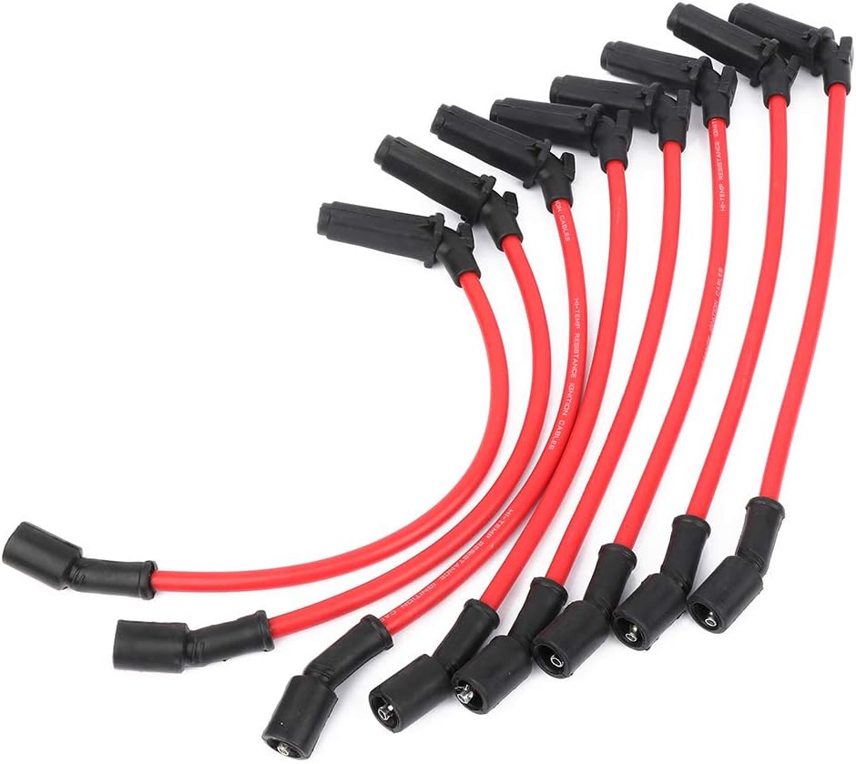 LSAILON 8pcs Spark Plug Wire Sets Fit for Cadillac Chevy GMC Hummer H2 Pontiac G8 1998-2012