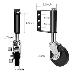 2 Pack Spring Gate Casters with Break,4 Inch Door