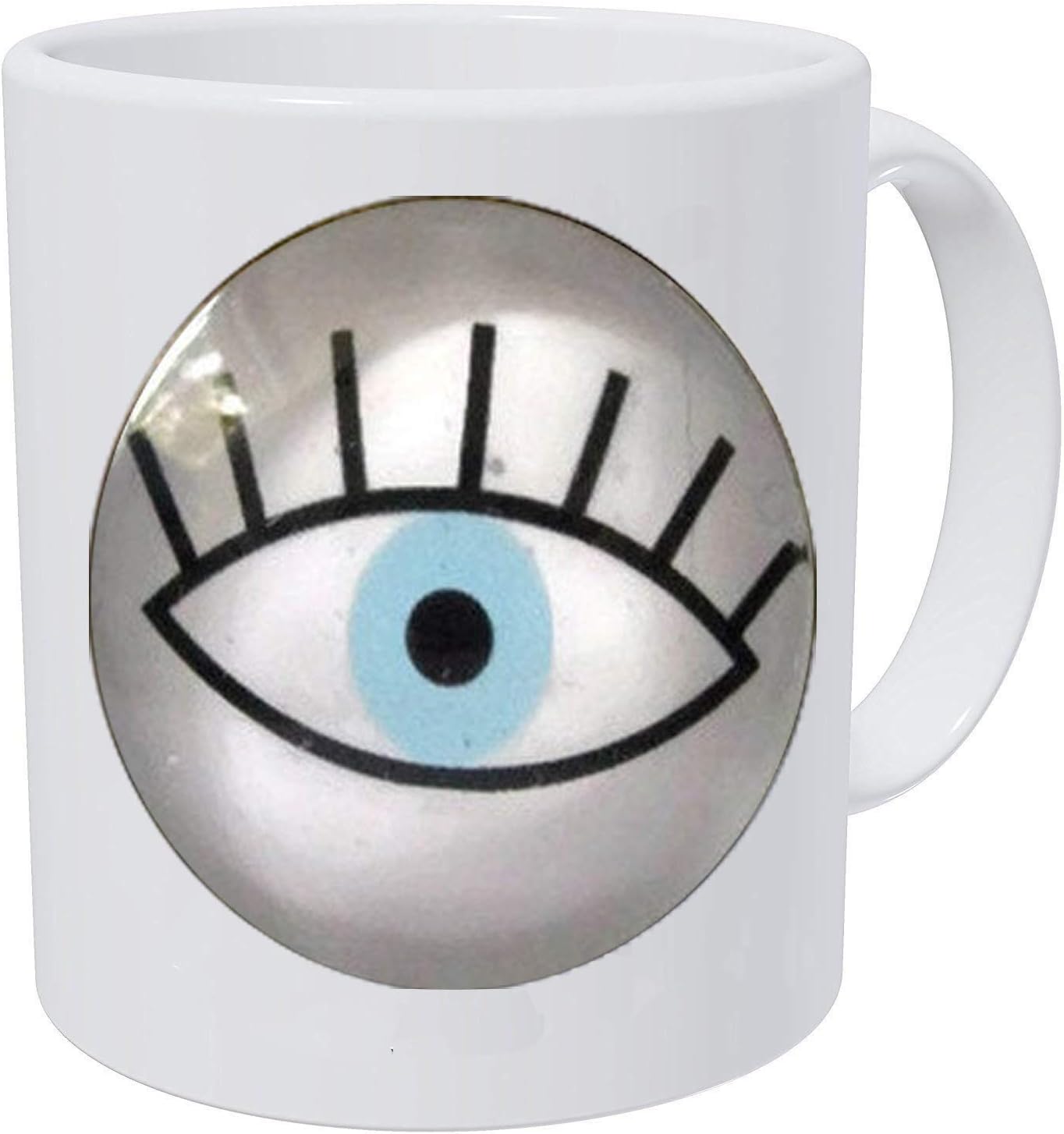 Eye - Adjustable Eye - Eyelashes - Eye Jewelry - Blue Eyes - Lucky Evil Eyes - Blue - Minimal- Handmade Coffee Mug