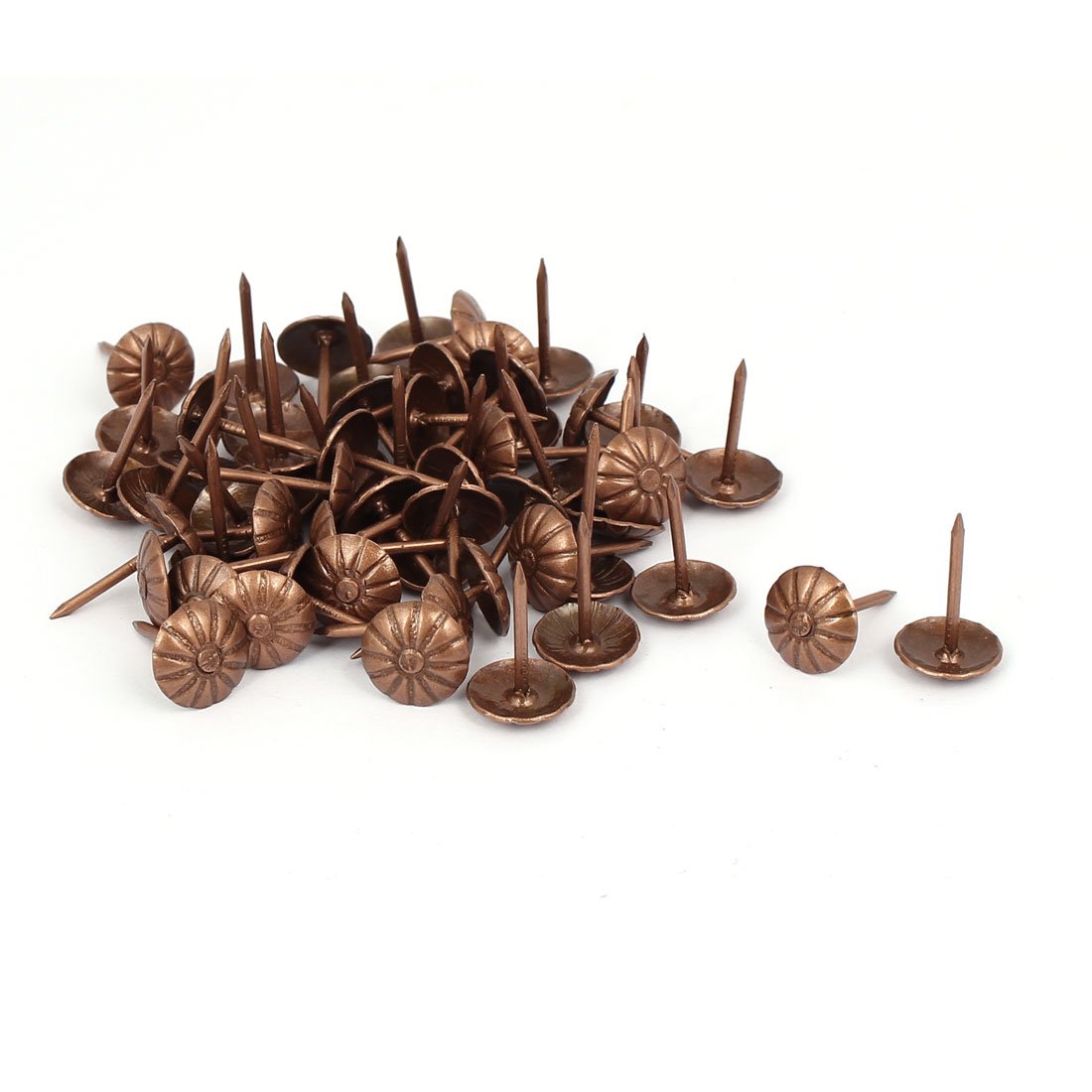 sourcingmap Home Furniture 7/16 Inch Dia Daisy Pattern Upholstery Tack Nails Push Pins 60 Pcs