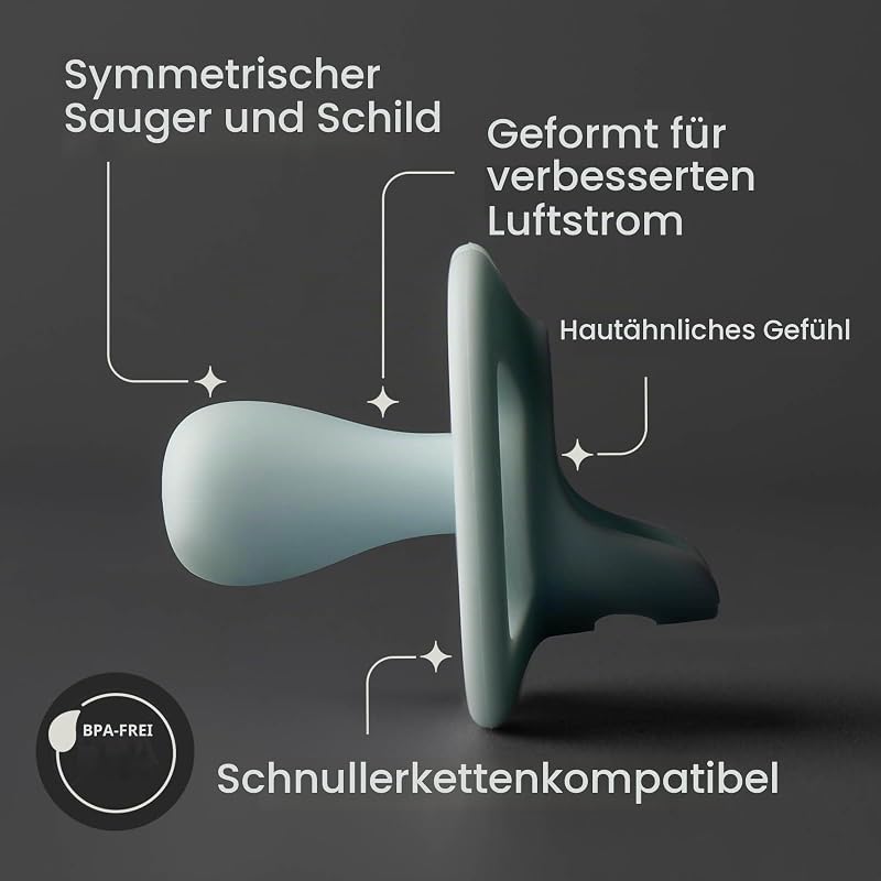 Ultraleichter StayPut Schnuller, 6-18m, 4er Pack, einteiliges Silikondesign