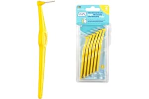 TEPE Interdental Brush Angle, Soft Dental Brush for Teeth Cleaning, Pack of 6 (Yellow, 0.70 mm)
