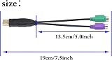 zdyCGTime USB to Dual PS2 Female Converter Y Splitter Cable Keyboard Mouse view 2