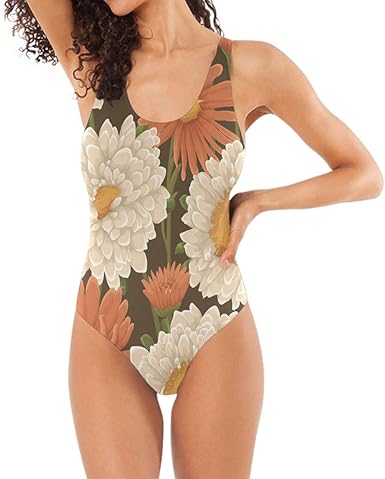 white flower swimsuit