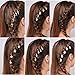 Jaciya 60pcs Hair Braid Silver Hair Pins Ring Shell Hands Cross Leaves Star Pendant Rings Set Hair Clip Headband Hair Accessories