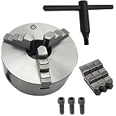 findmall K11-80 3-Inch (80mm) 3-Jaw Self-Centering Manual Lathe Chuck | 2 Set of Jaws, K11-80 Self-centering Lathe Drilling Part