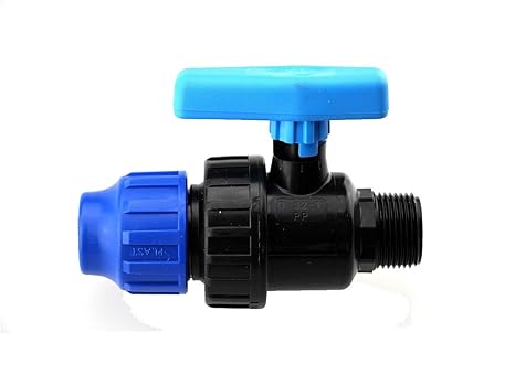 PE Rohr Kugelhahn PE-AG Klemmverbinder Ø25 x 1' Fitting PN 16 DVGW