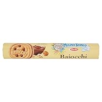 Mulino Bianco Biscotti Baiocchi con Crema alla Nocciola e Cacao per Colazione e Snack Dolce per la Merenda – 168 gr