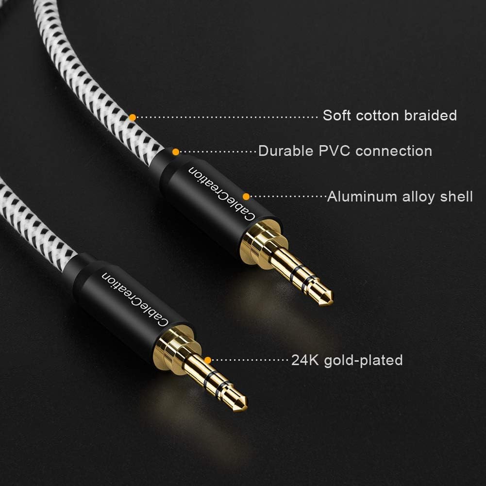 3.5mm Aux Cable, CableCreation 6-Feet Aux Cord, 3.5mm Male to Male Stereo Audio Cable [HiFi Sound, Nylon Braided] Compatible Headphone, Smartphone, 2018 Mac Mini, Home/Car Stereo, Echo & More, 1.8M: Electronics