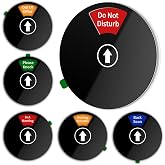 Office Door Sign - Do Not Disturb, Please Knock, In A Meeting, Working Remotely, Back Soon, Out of Office - 6 Options Privacy Sign Indicator for Conference, 6 Inch, Black