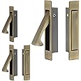 Professional Stainless Steel 304 Edge Pull, Flush Mount Pocket Door Pull Handle for Sliding Door (Antique Brass, 5)