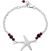 925 Sterling Silver Gemstone Bracelets for Women - Birthstone Bracelet Sterling Silver - Minimalist Bracelets for Women - Sterling Silver Bracelet - Beach Wedding Bracelets for Brides